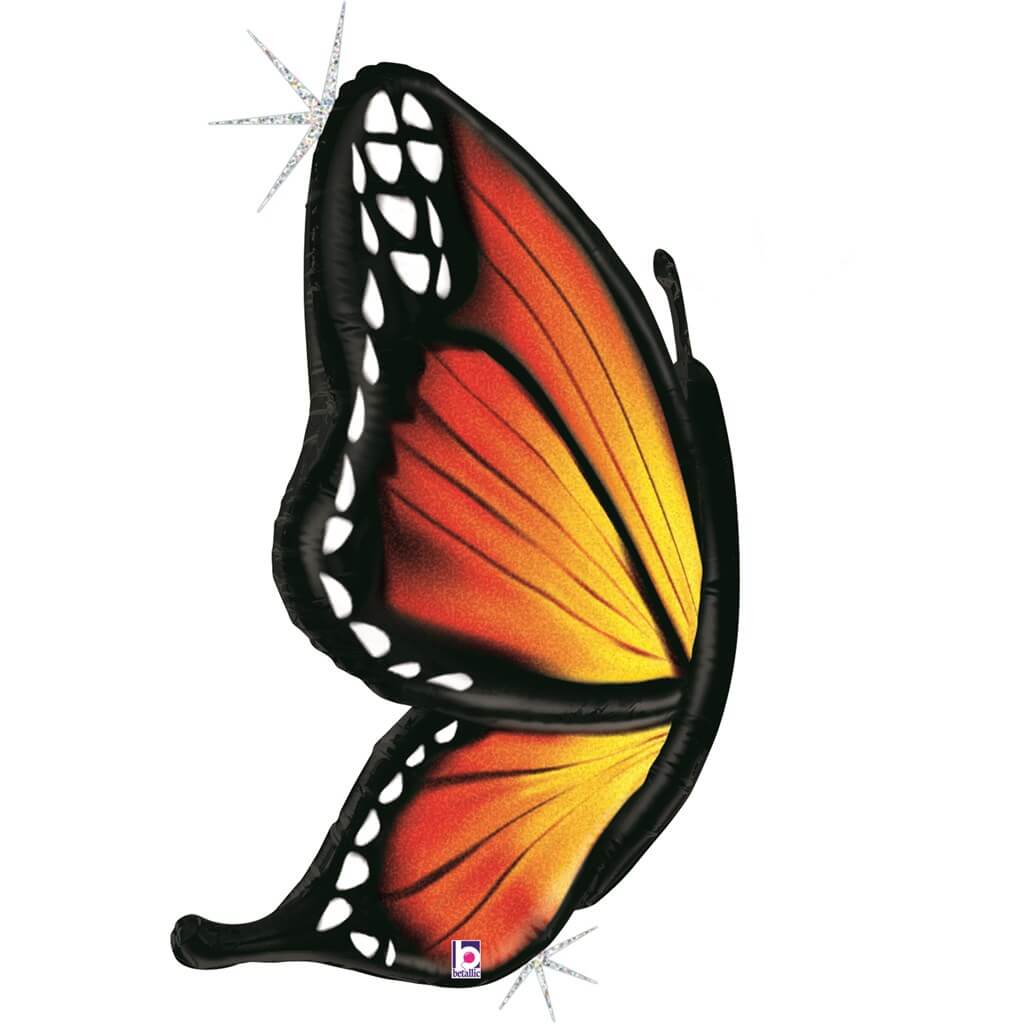 Ballon Papillon Holographique Orange 117cm