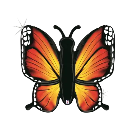 Ballon Papillon Holographique Orange 117cm