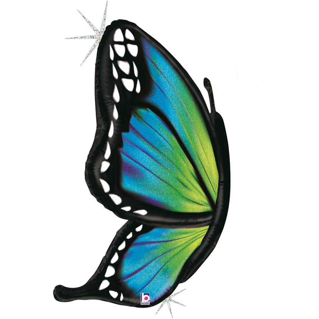 Ballon Papillon Holographique Bleu 117cm