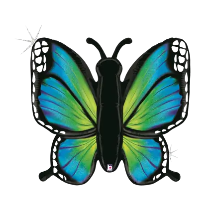 Ballon Papillon Holographique Bleu 117cm