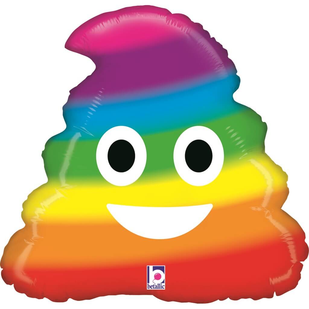 Ballon Emoji Caca Rainbow O51cm Ballons Emoji Sur Sparklers Club