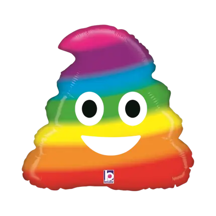 Ballon Emoji Caca Rainbow ø51cm