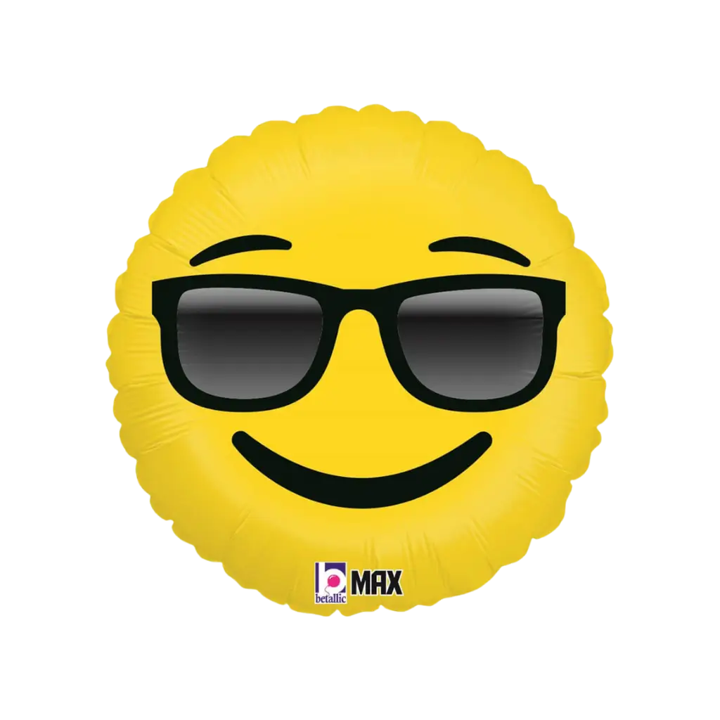 Ballon Emoji Jaune Lunettes Soleil ø45cm