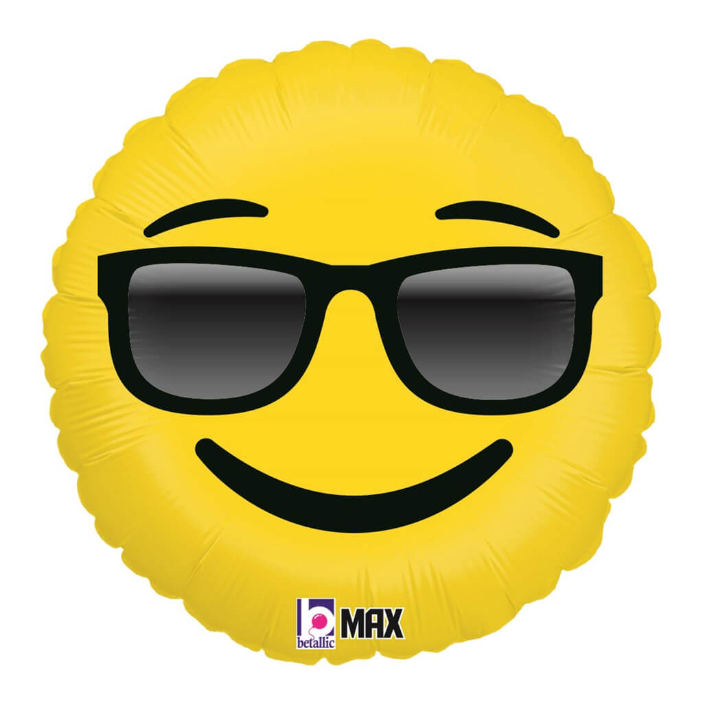 Ballon Emoji Jaune Lunettes Soleil ø45cm