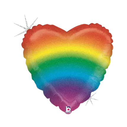 Ballon Hélium Coeur Rainbow 45cm