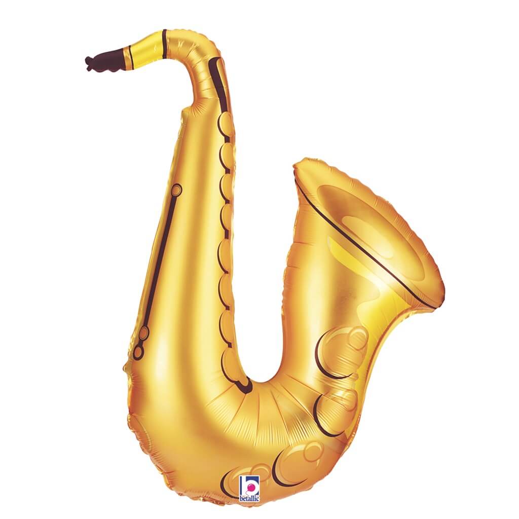 Ballon Hélium Saxophone Jaune 94cm
