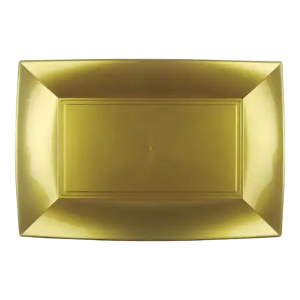 Assiette rectangle Or 29x18cm - Lot de 12