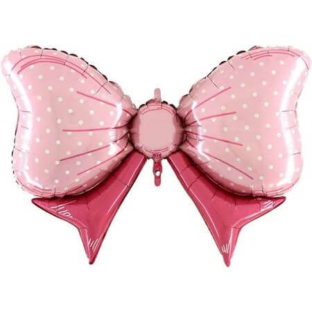Ballon Noeud papillon à pois Rose 109cm