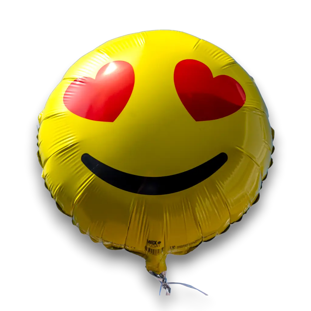 Ballon Emoji Jaune Yeux Coeurs 45cm