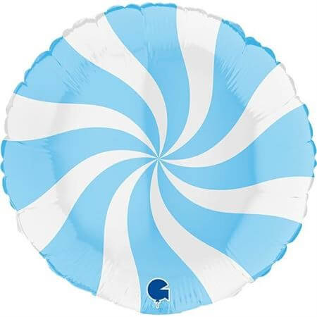 Ballon Aluminium Sucette Blanc et Bleu clair 46cm