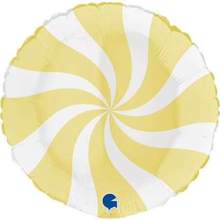 Ballon Aluminium Sucette Blanc et Jaune Mat 46cm