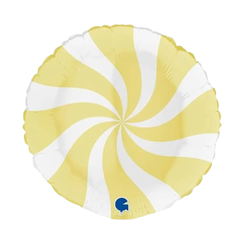 Ballon Aluminium Sucette Blanc et Jaune Mat 46cm