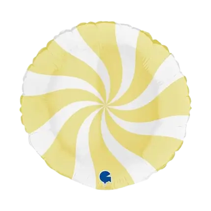 Ballon Aluminium Sucette Blanc et Jaune Mat 46cm