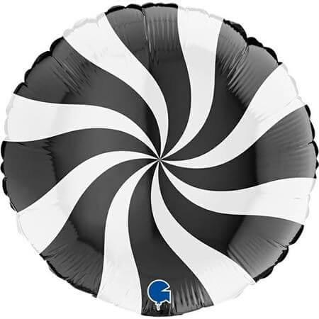 Ballon Aluminium Sucette Blanc et Noir 46cm