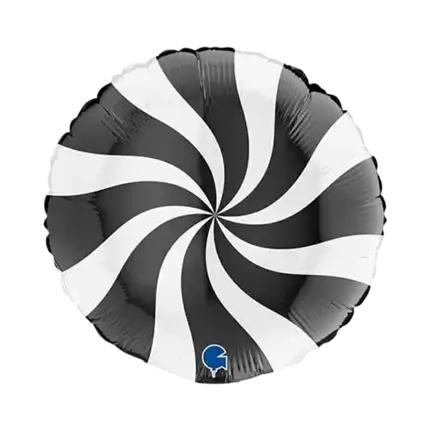 Ballon Aluminium Sucette Blanc et Noir 46cm