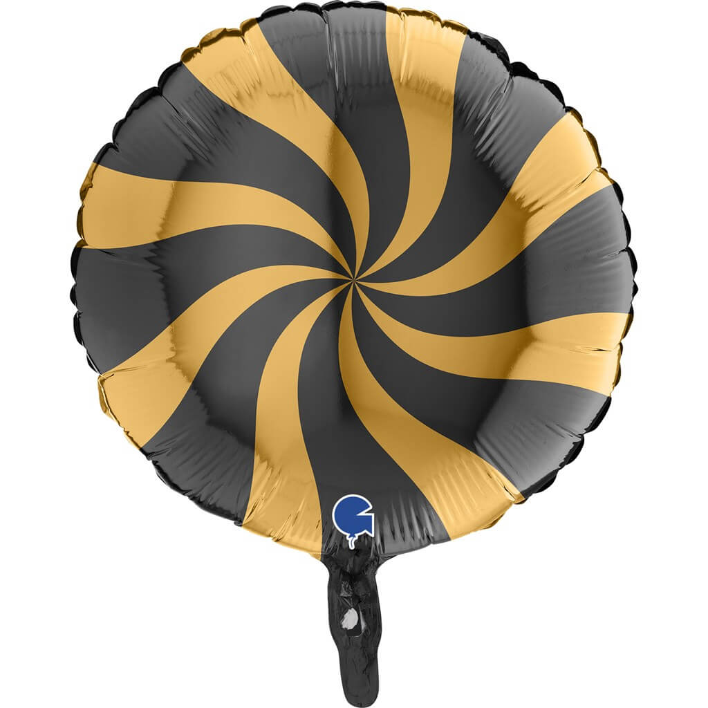 Ballon Aluminium Sucette Or et Noir 46cm