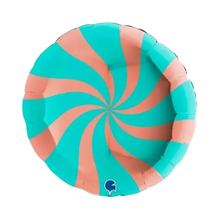 Ballon Aluminium Sucette Or Rose et Turquoise 46cm