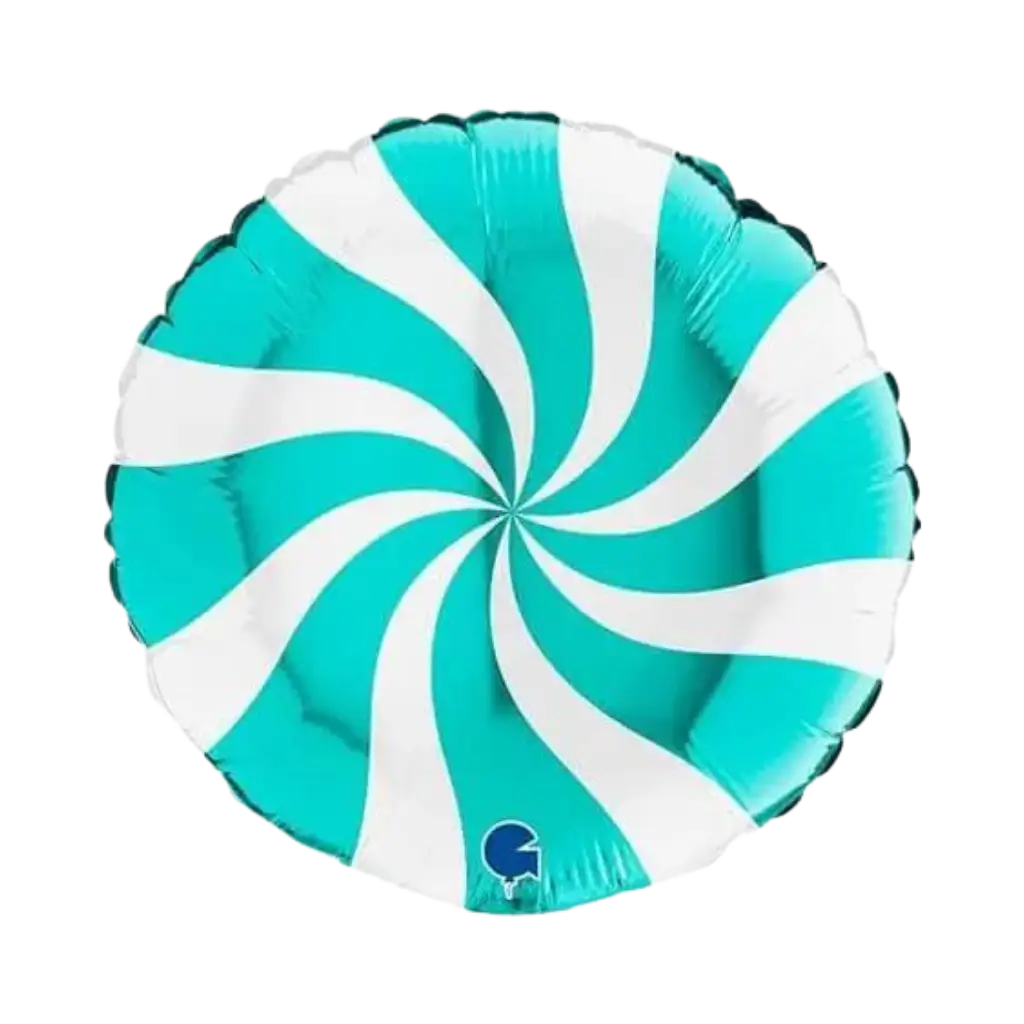 Ballon Aluminium Sucette Blanc et Turquoise 46cm