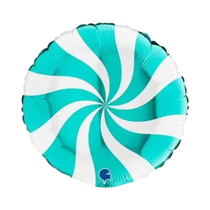 Ballon Aluminium Sucette Blanc et Turquoise 46cm