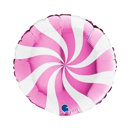 Ballon Aluminium Sucette Blanc et Rose 46cm
