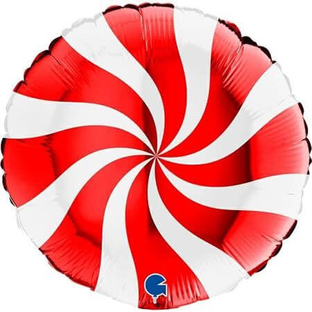 Ballon Aluminium Sucette Blanc et Rouge 46cm