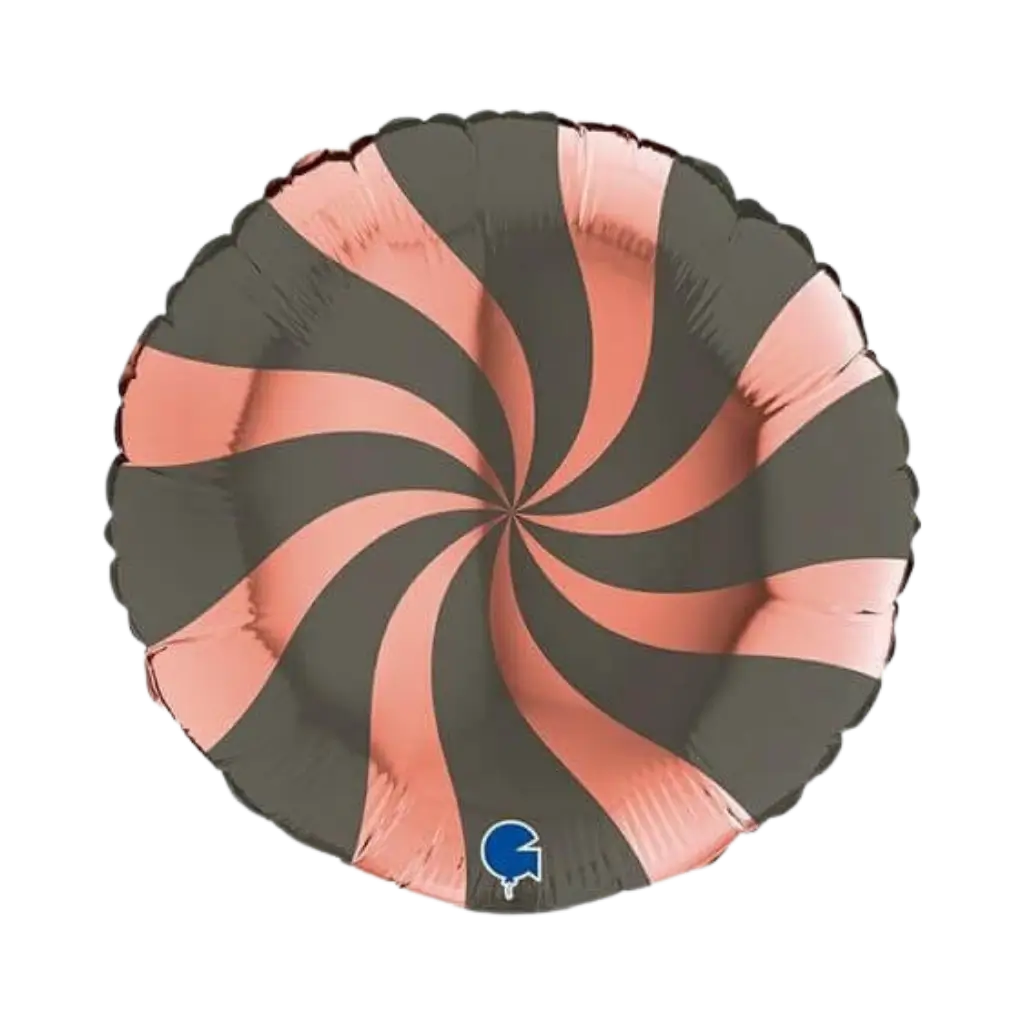 Ballon Aluminium Sucette Or Rose et Noir 46cm