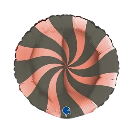 Ballon Aluminium Sucette Or Rose et Noir 46cm