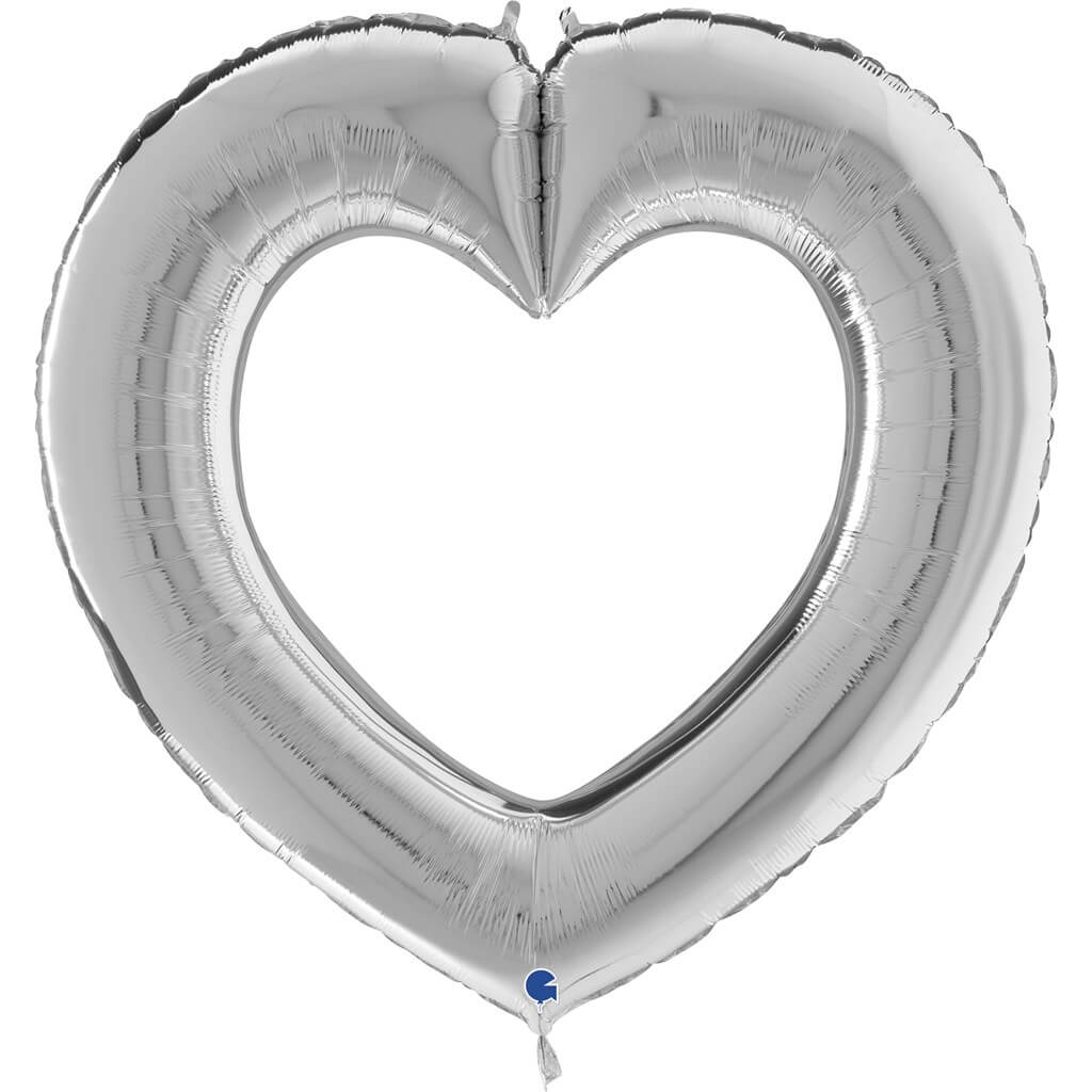 Ballon Métallique Linky Coeur Argent 104cm