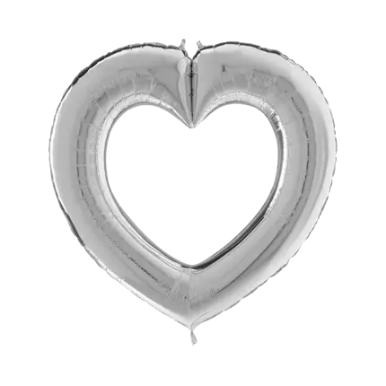 Ballon Métallique Linky Coeur Argent 104cm