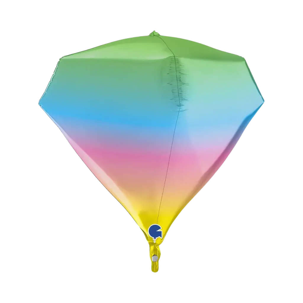 Ballon Hélium Diamant Rainbow 4D 45cm