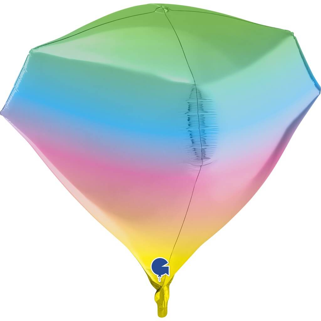 Ballon Hélium Diamant Rainbow 4D 45cm