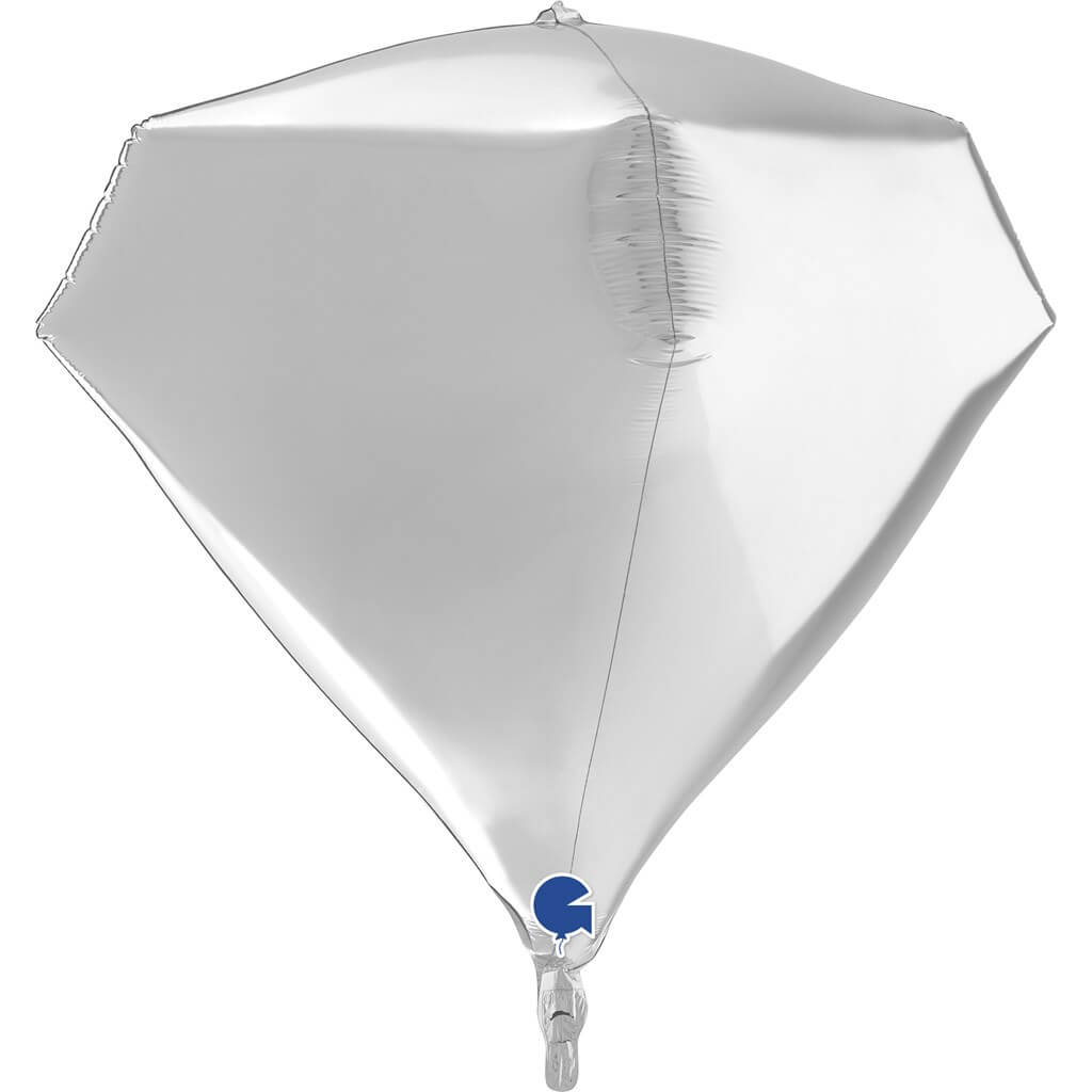 Ballon Hélium Diamant Argent 4D 45cm