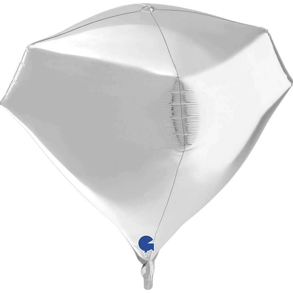 Ballon Hélium Diamant Argent 4D 45cm
