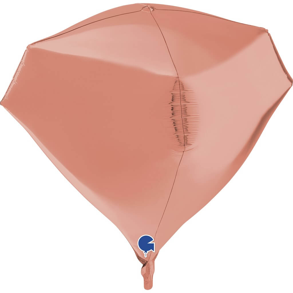 Ballon Hélium Diamant Or Rose 4D 45cm