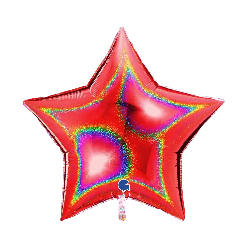 Ballon Étoile Holographique Rouge 92cm