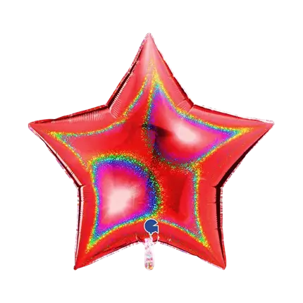 Ballon Étoile Holographique Rouge 92cm
