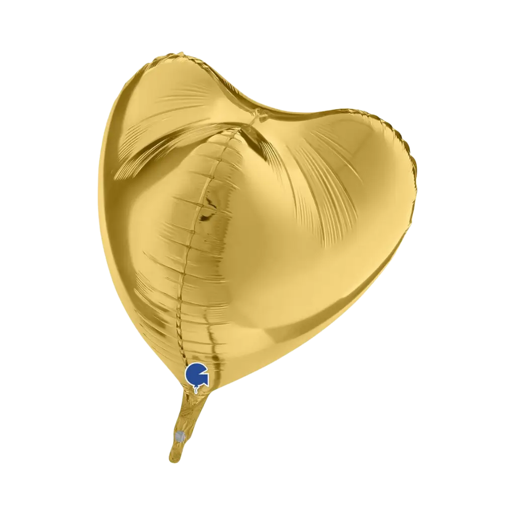 Ballon Coeur Métallique 3D Or 58cm