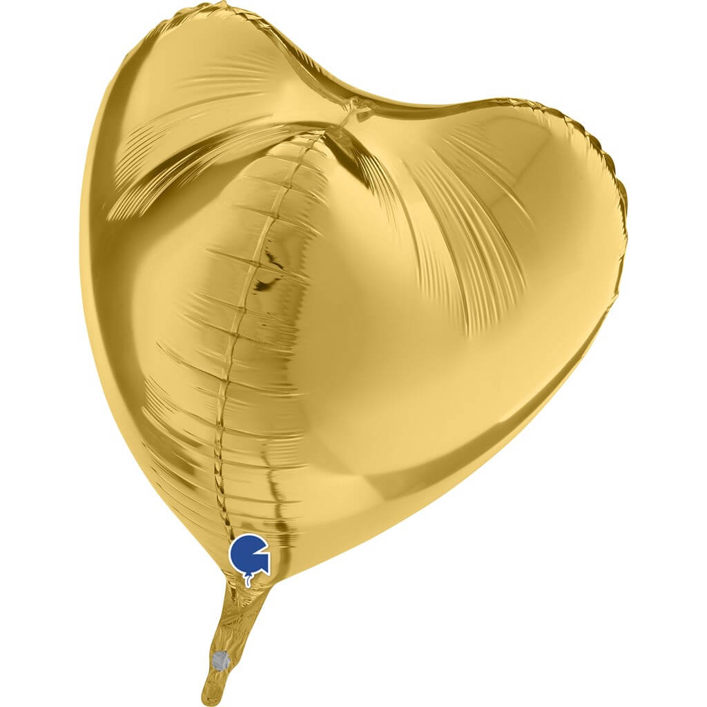 Ballon Coeur Métallique 3D Or 58cm