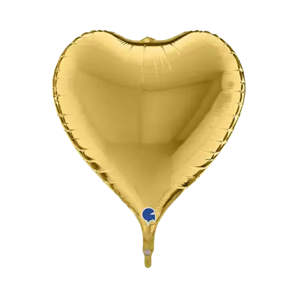 PartyDeco Ballon Mylar en Forme de cœur doré métallisé Ø 45 cm