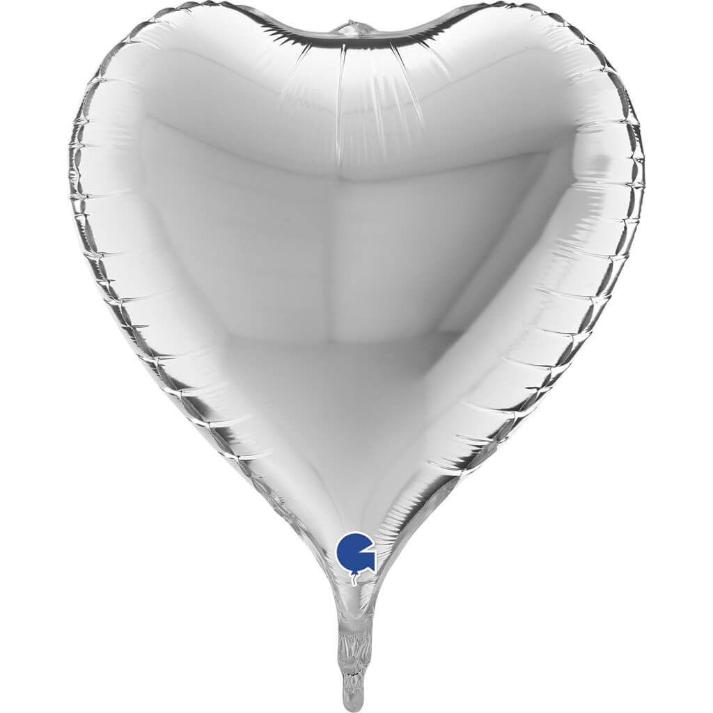 Ballon coeur argent 45cm