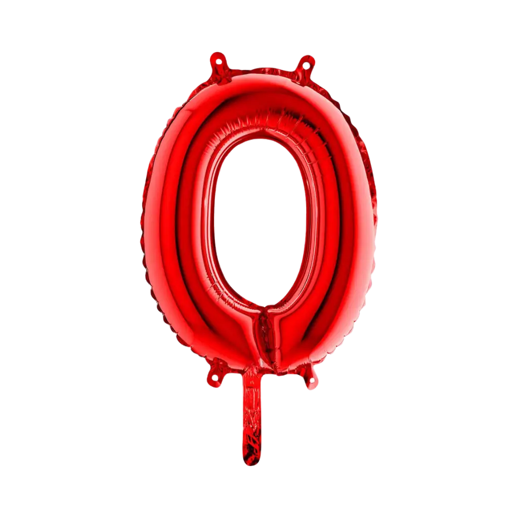 Ballon anniversaire chiffre 0 Rouge 36cm