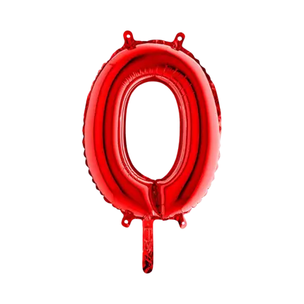 Ballon anniversaire chiffre 0 Rouge 36cm