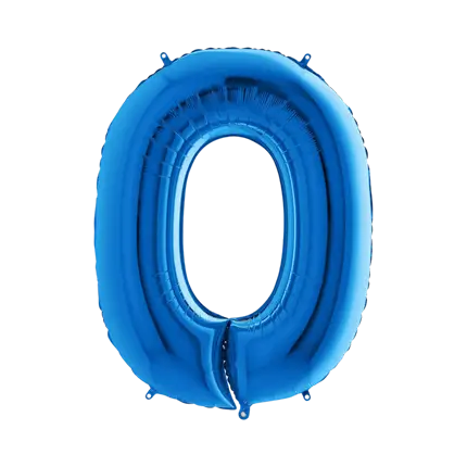 Ballon anniversaire chiffre 0 Bleu 102cm