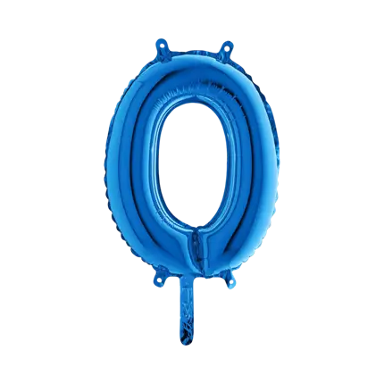Ballon anniversaire chiffre 0 Bleu 36cm