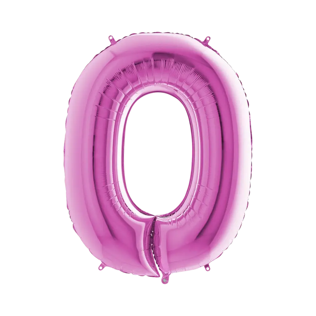 Ballon anniversaire chiffre 0 Rose 102cm 