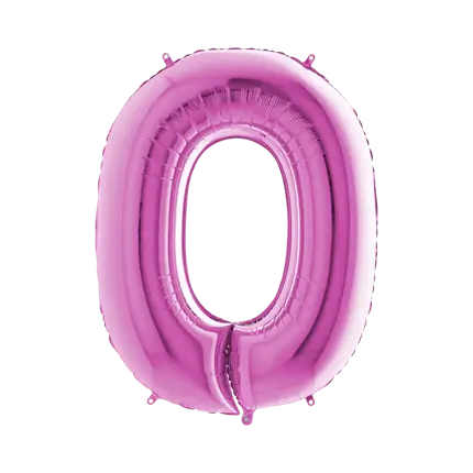 Ballon anniversaire chiffre 0 Rose 102cm 