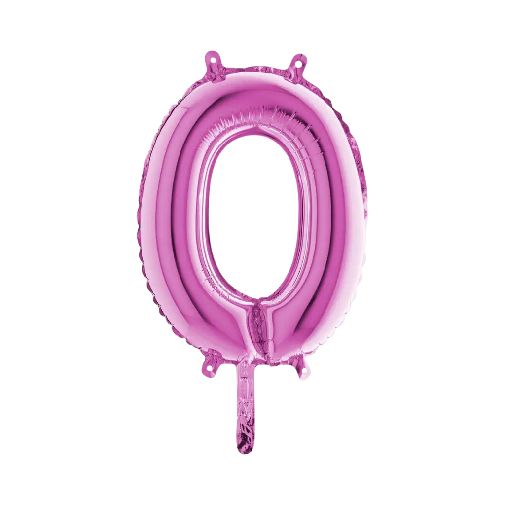 Ballon anniversaire chiffre 0 Rose 36cm