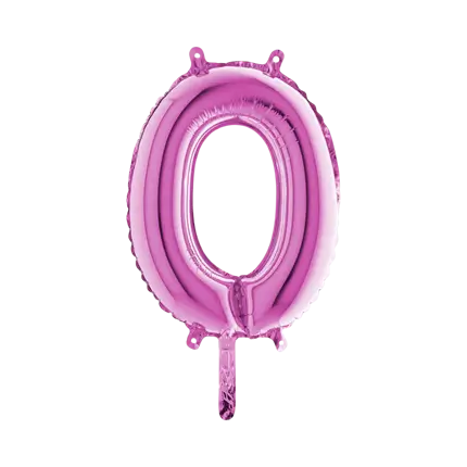Ballon anniversaire chiffre 0 Rose 36cm