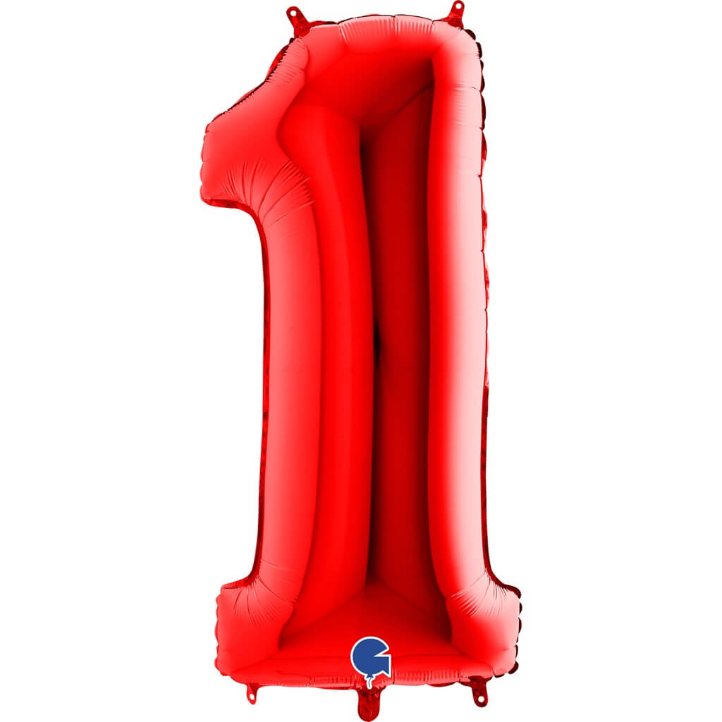 Ballon Anniversaire Chiffre 1 Rouge 102cm : Ballons Chiffre Rouges sur  Sparklers Club