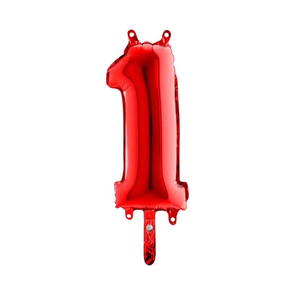 Ballon Anniversaire Chiffre 1 Rouge 36cm